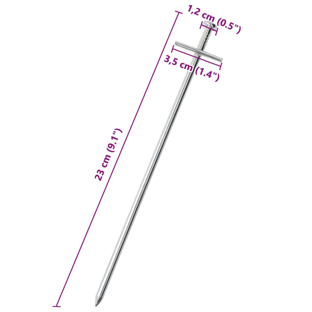 Klinovi za šator 24 kom 23 cm Ø 6 mm od pocinčanog čelika