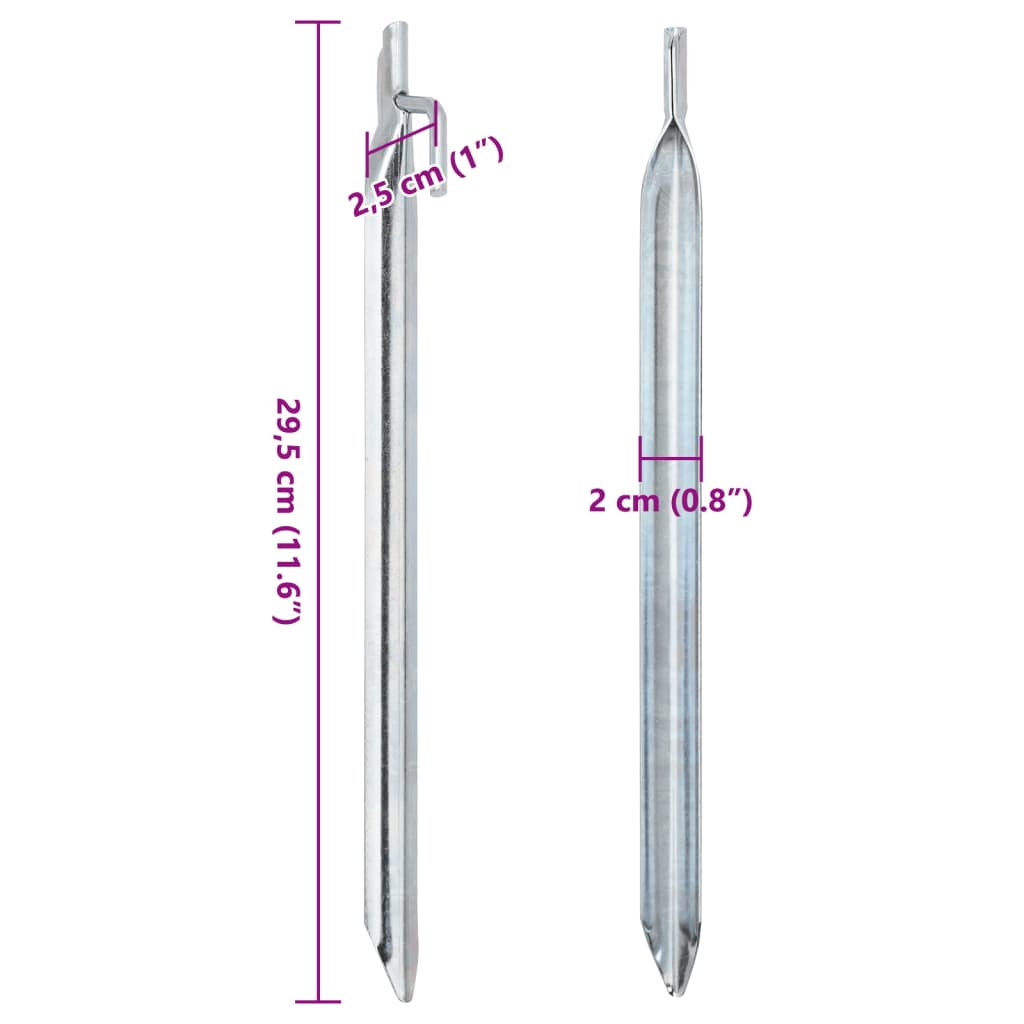 Klinovi za šator V-oblika 24 kom 29,5cm Ø 20 mm pocinčani čelik