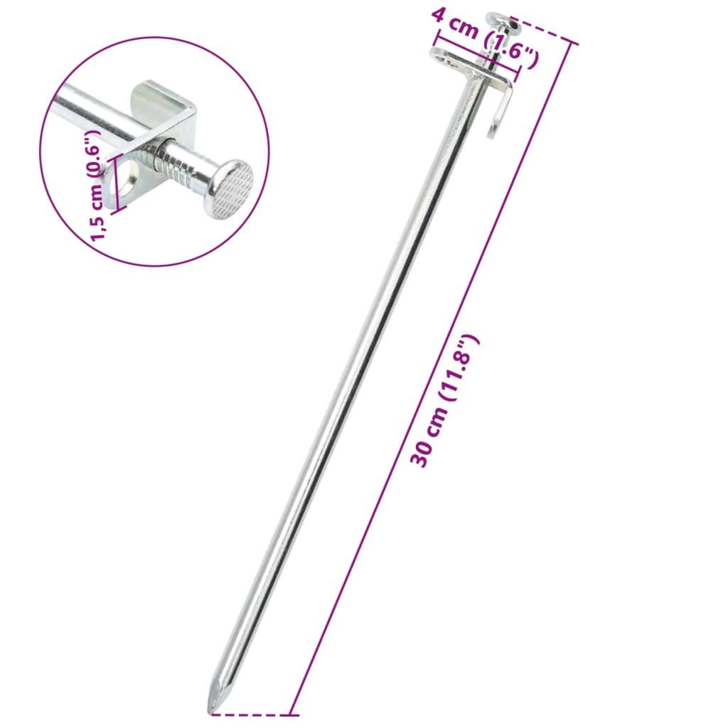 Klinovi za šator 24 kom 30 cm 8 mm od pocinčanog čelika