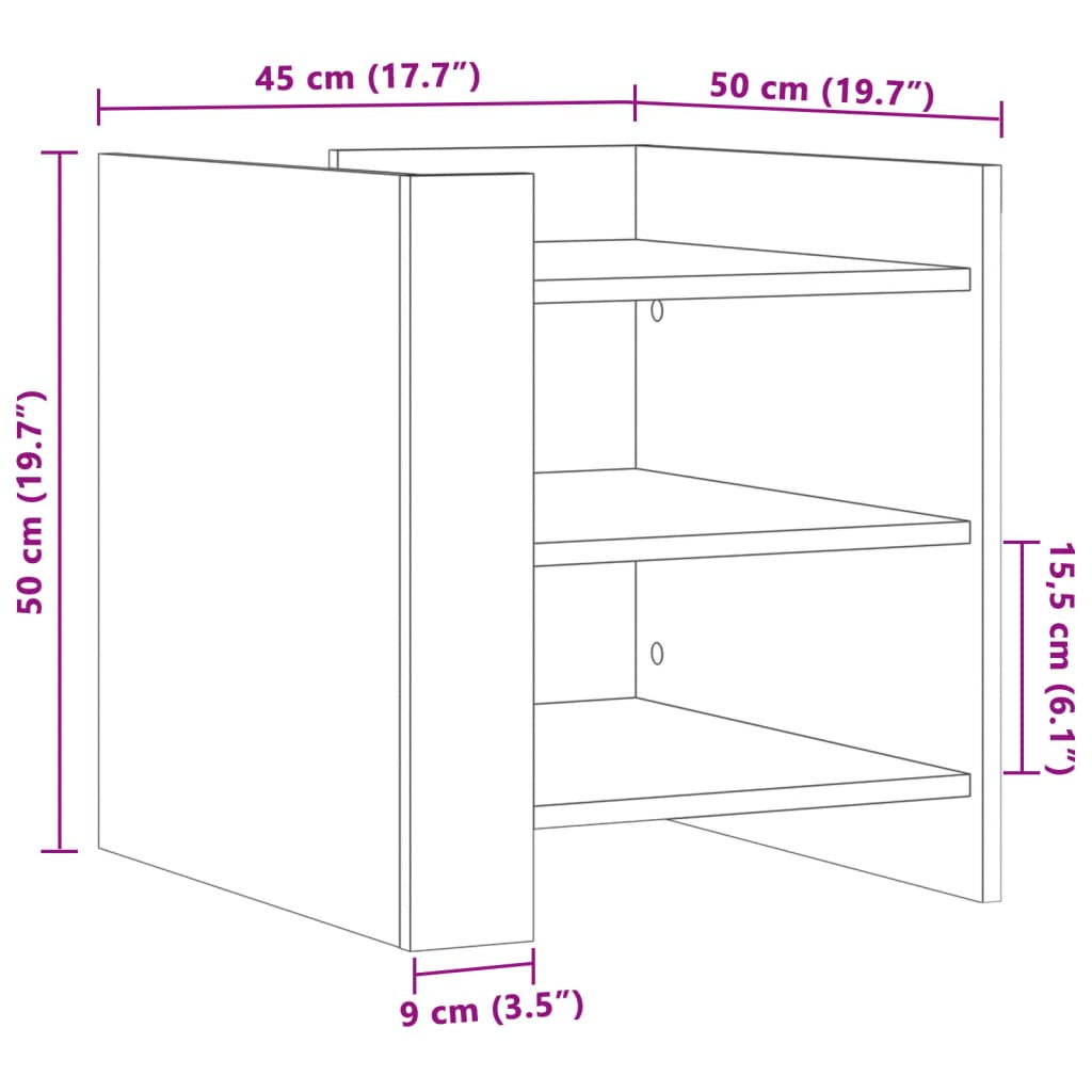 Noćni ormarić boja hrasta sonome 45x50x50 cm konstruirano drvo