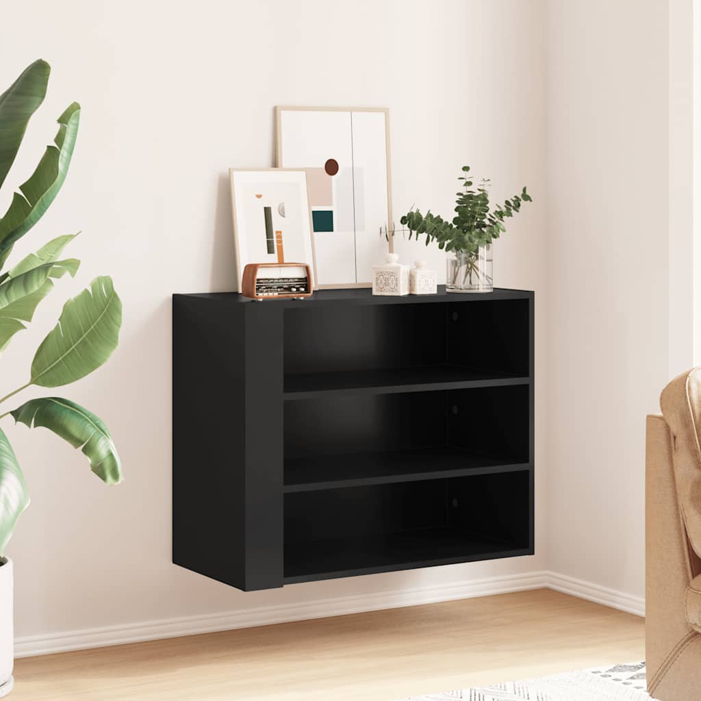 Zidni ormarić crni 75 x 35 x 60 cm od konstruiranog drva