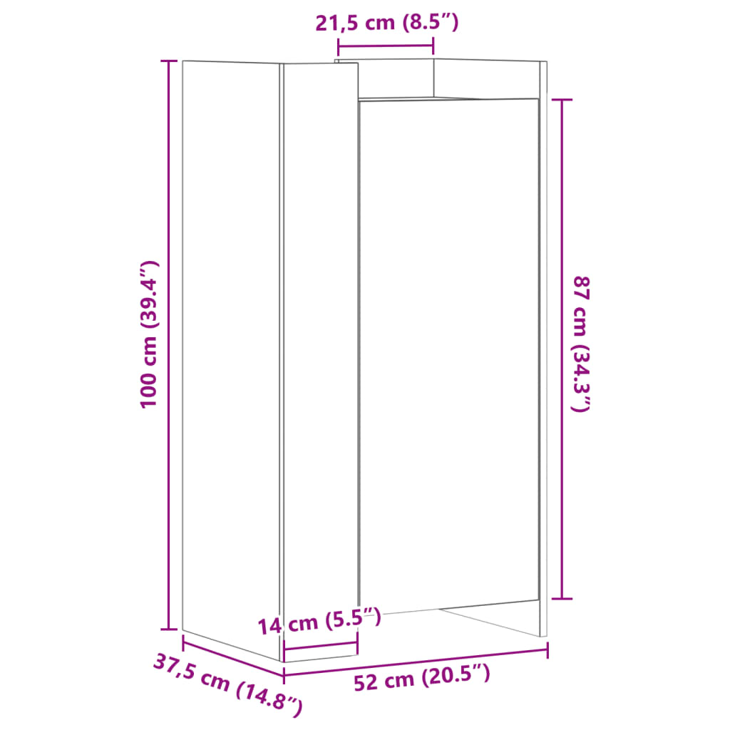 Ormarić za cipele boja hrasta 52x37,5x100 cm konstruirano drvo