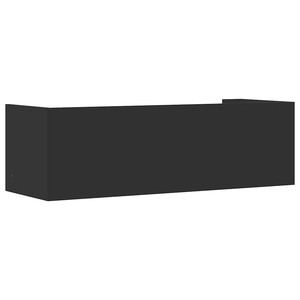 Zidna polica crna 100 x 35 x 30,5 cm od konstruiranog drva