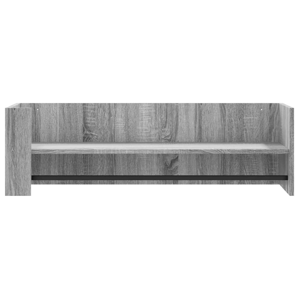 Zidna polica siva boja hrasta 100x35x30,5 cm konstruirano drvo