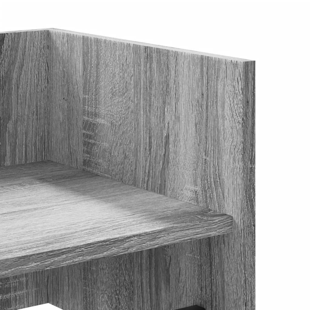 Zidna polica siva boja hrasta 100x35x30,5 cm konstruirano drvo