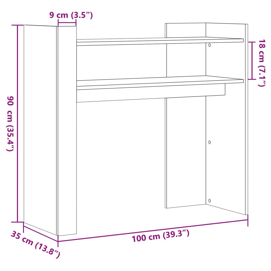 Konzolni stol boja hrasta sonome 100x35x90 cm konstruirano drvo