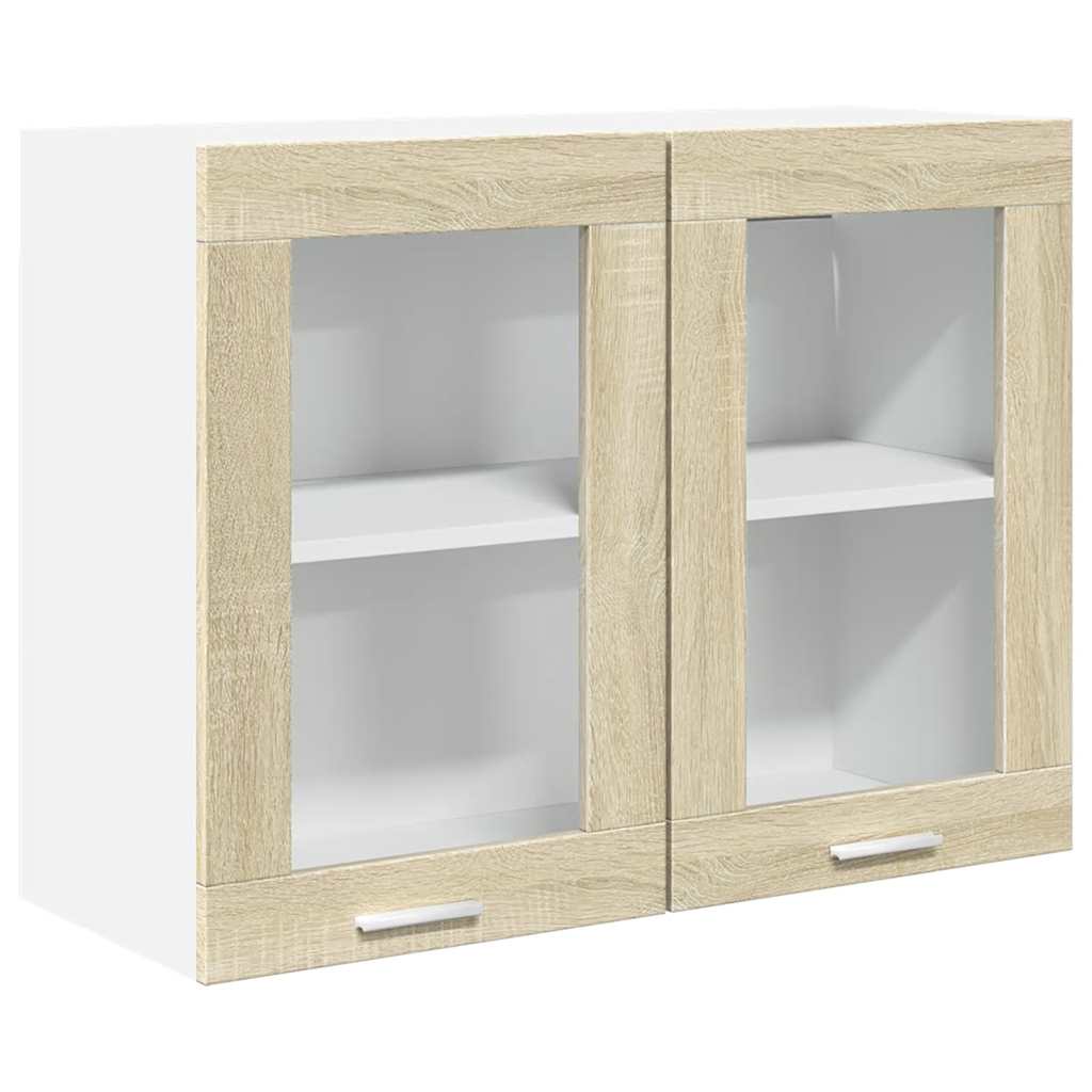 Viseći stakleni ormarić "Lyon" hrast Sonoma 80x31x60 cm Konstruirano drvo