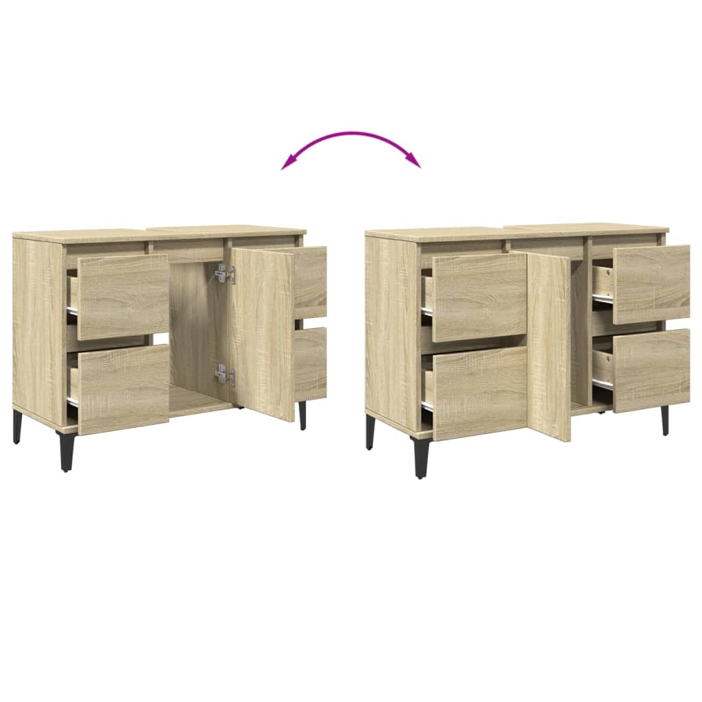 Ormarić za umivaonik boja hrasta sonome 80 x 33 x 60 cm drveni
