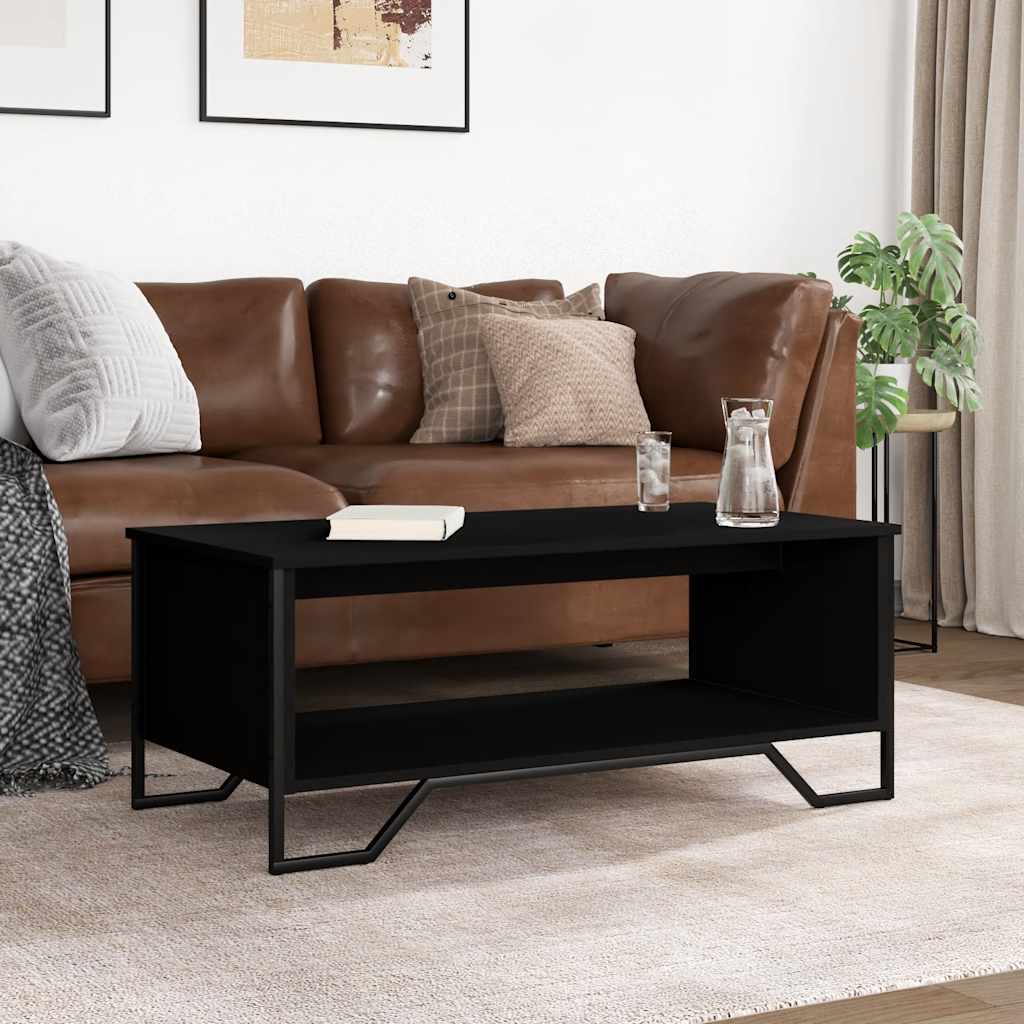 Stolić za kavu crni 100 x 51 x 40 cm od konstruiranog drva