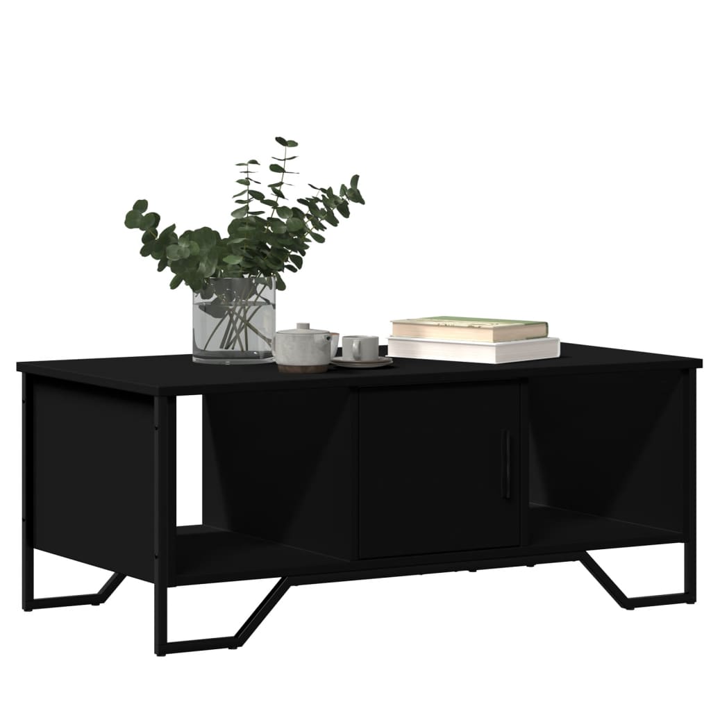 Stolić za kavu crni 100 x 51 x 40 cm od konstruiranog drva