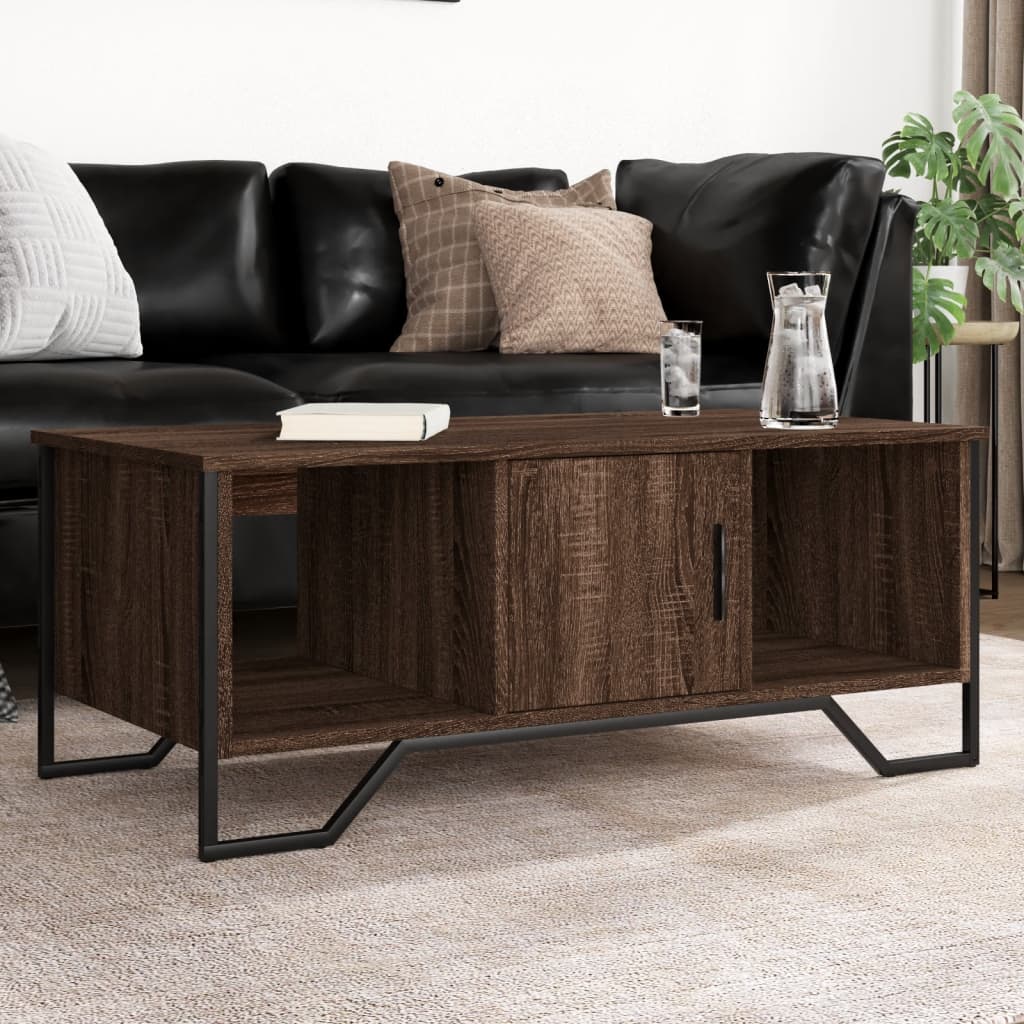 Stolić za kavu smeđa boja hrasta 100x51x40 cm konstruirano drvo