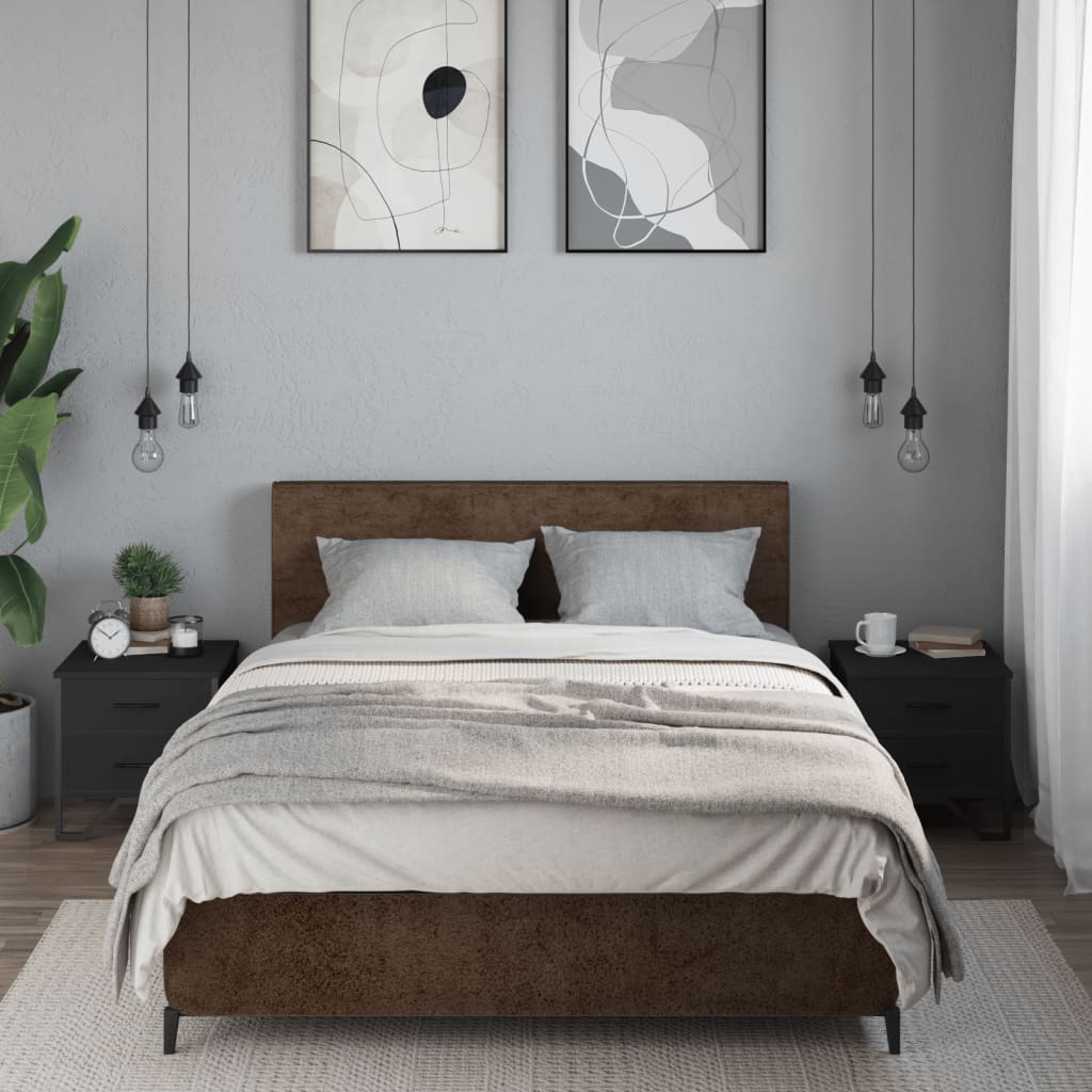 Noćni ormarići 2 kom crni 40 x 41 x 40 cm od konstruiranog drva