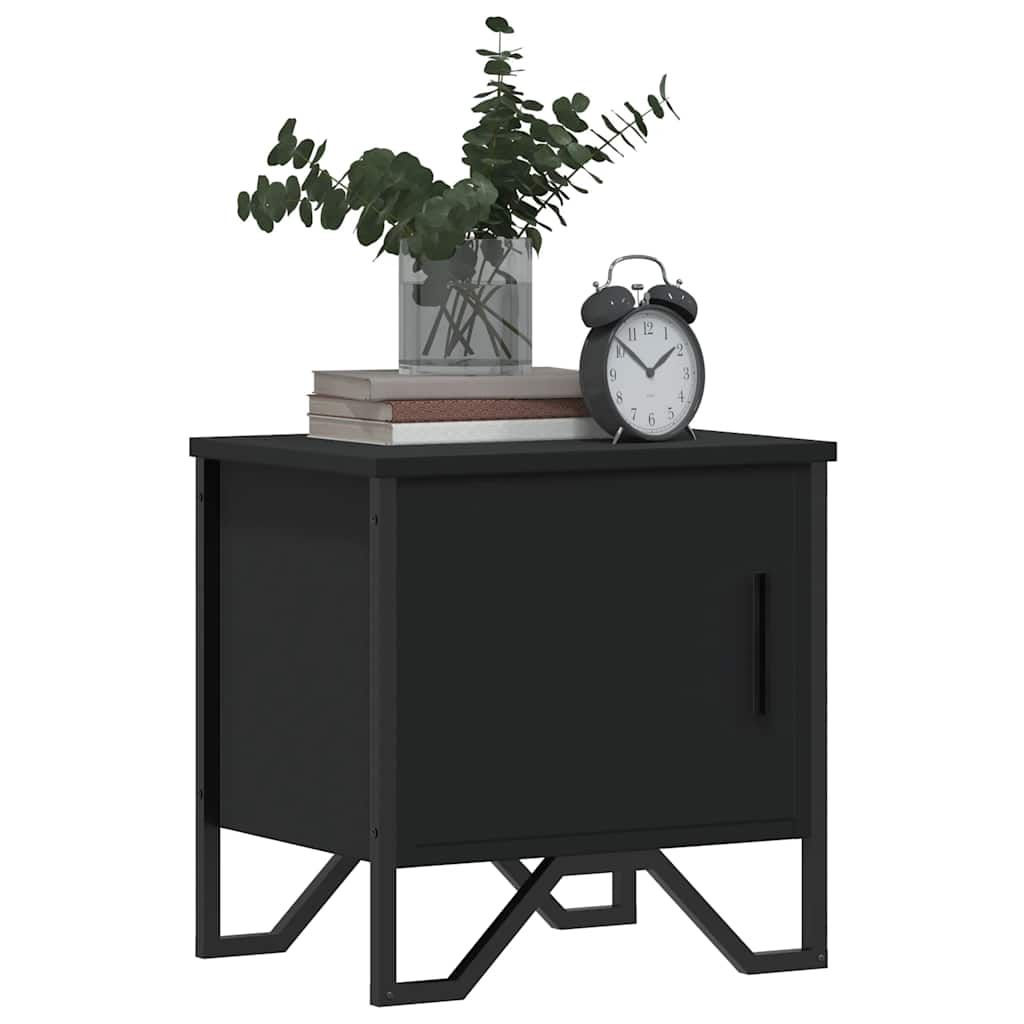 Noćni ormarići 2 kom crni 40 x 30 x 40 cm od konstruiranog drva
