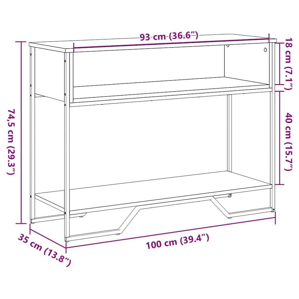 Konzolni stol crni 100 x 35 x 74,5 cm od konstruiranog drva
