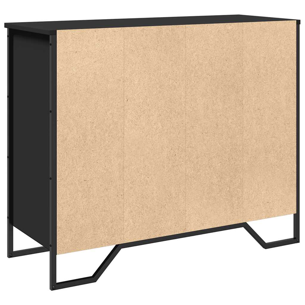 Komoda crna 91x35,5x74,5 cm od konstruiranog drva