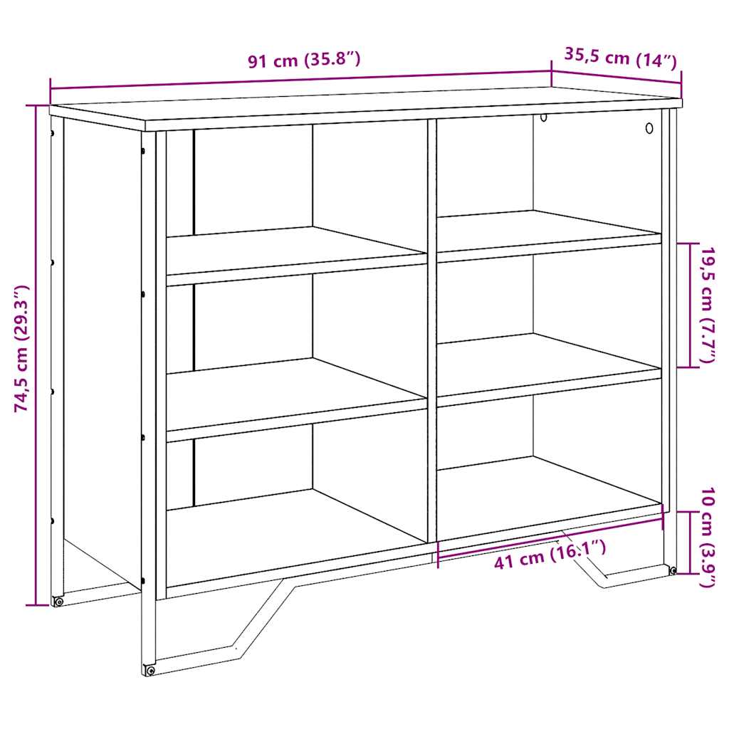 Komoda crna 91x35,5x74,5 cm od konstruiranog drva