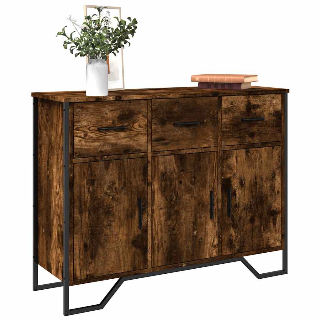 Komoda boja dimljenog hrasta 97x32,5x74,5 cm konstruirano drvo