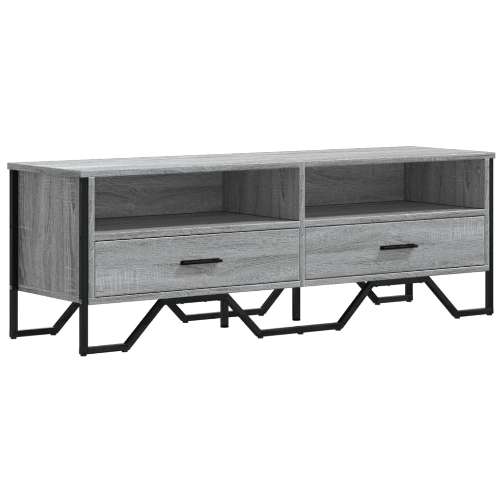 TV ormarić siva boja hrasta 122 x 34 x 41 cm konstruirano drvo