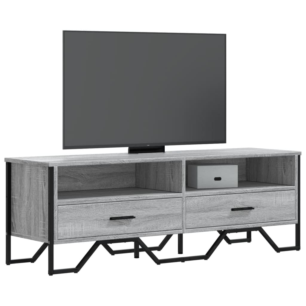 TV ormarić siva boja hrasta 122 x 34 x 41 cm konstruirano drvo