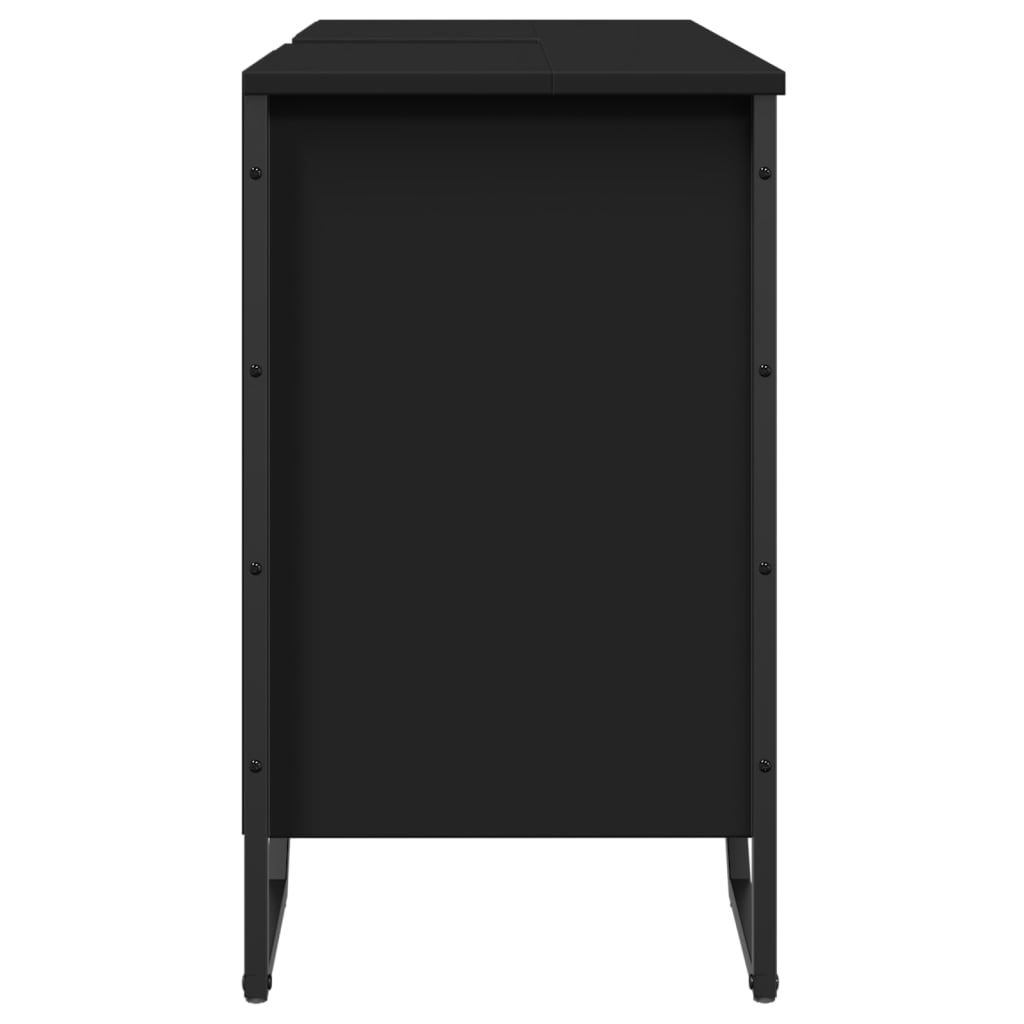 Ormarić za umivaonik crni 91 x 35 x 60 cm konstruirano drvo
