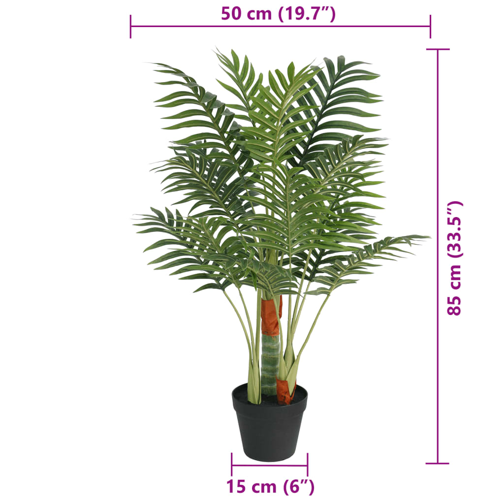 Umjetna palma s 3 debla zelena 85 cm PP