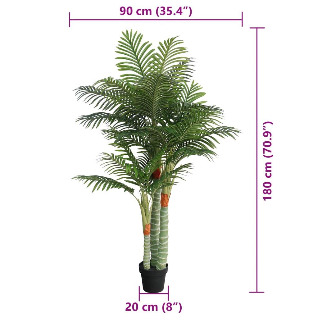 Umjetna palma s 3 debla zelena 180 cm PP
