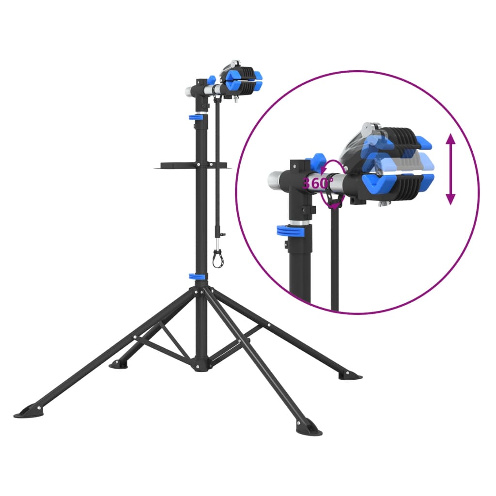 Stalak za popravak bicikla sklopivi 108 - 188 cm plavi čelični