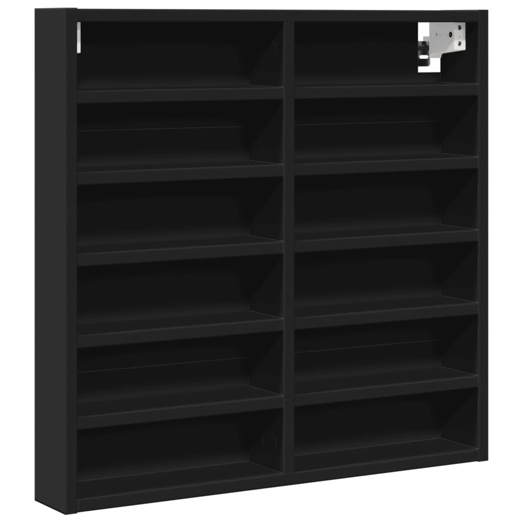 Vitrina crna 60x8,5x58 cm konstruirano drvo