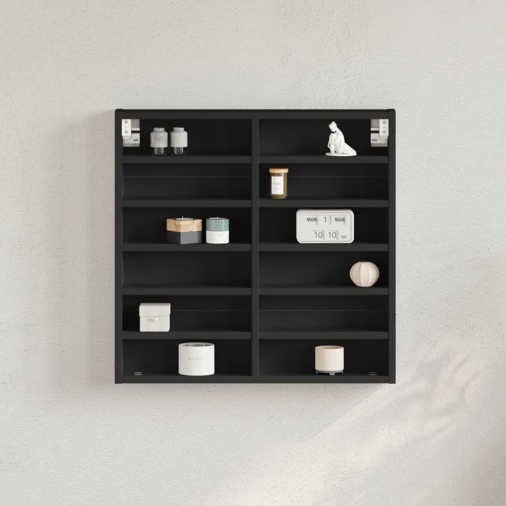 Vitrina crna 60x8,5x58 cm konstruirano drvo