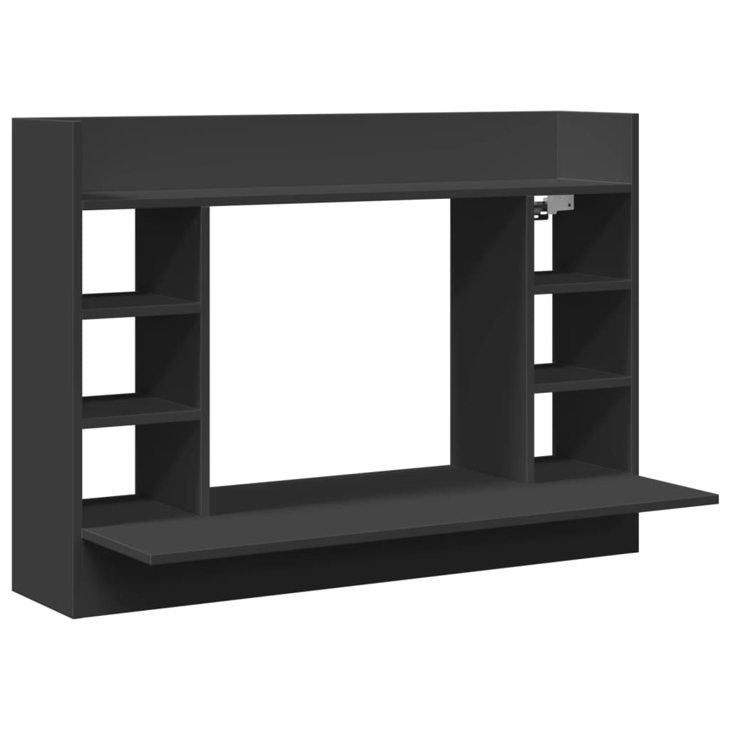Zidni radni stol crni 105 x 48 x 75 cm od konstruiranog drva