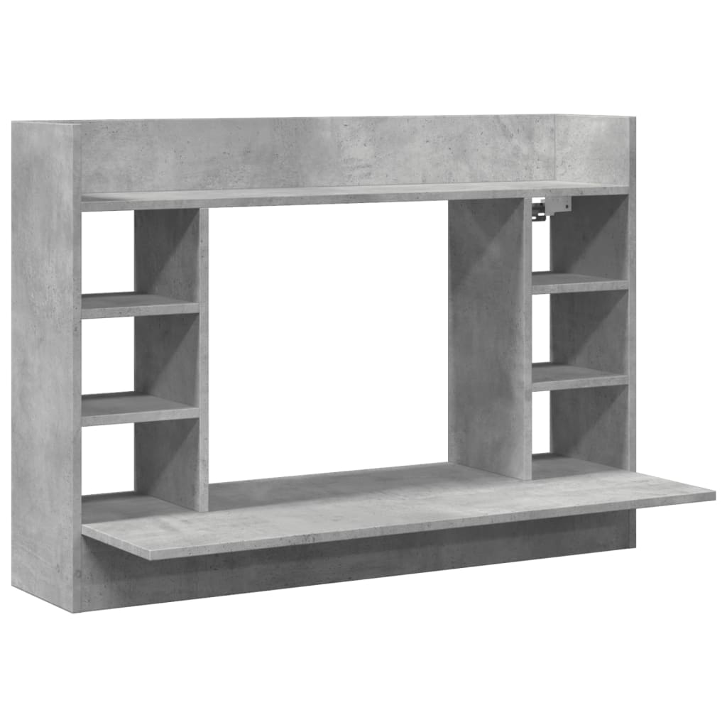 Zidni radni stol siva boja betona 105x48x75cm konstruirano drvo