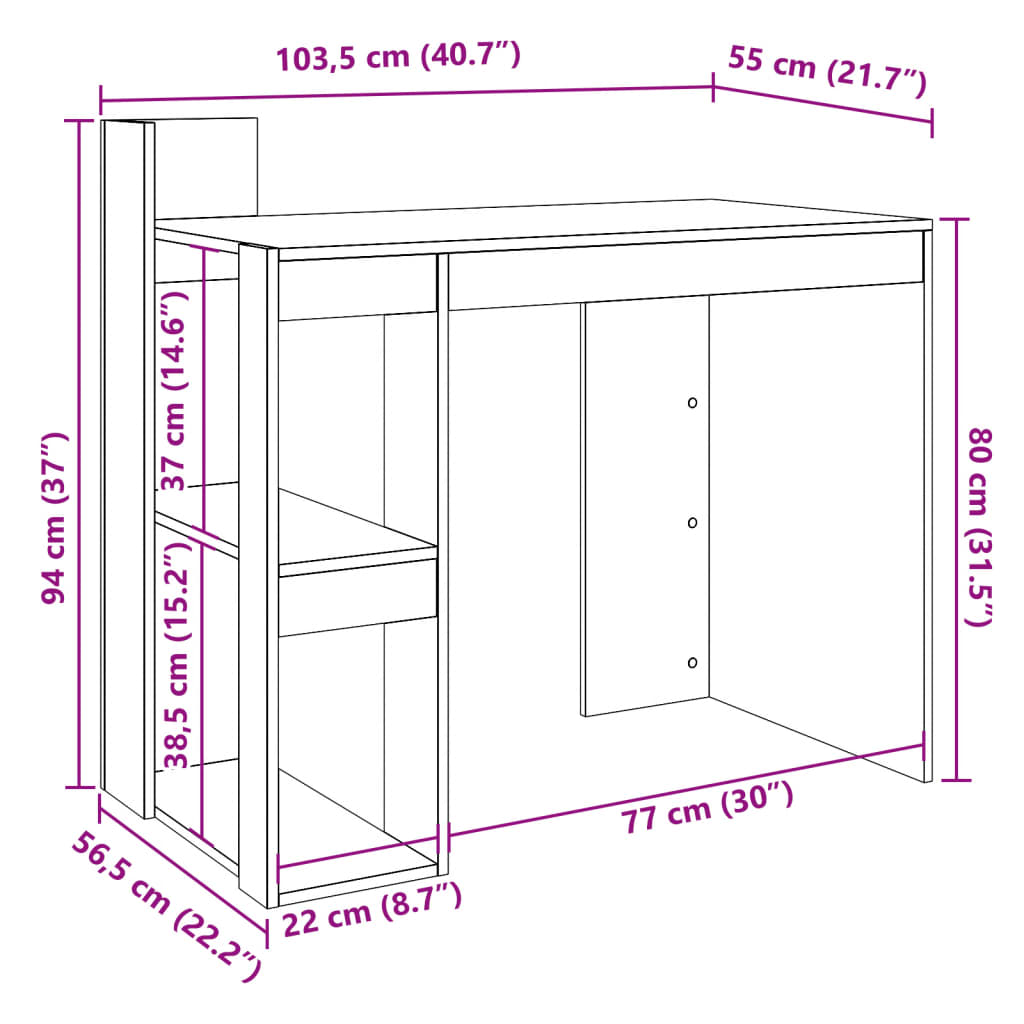 Uredski stol bijeli 103,5x56,5x94 cm konstruirano drvo