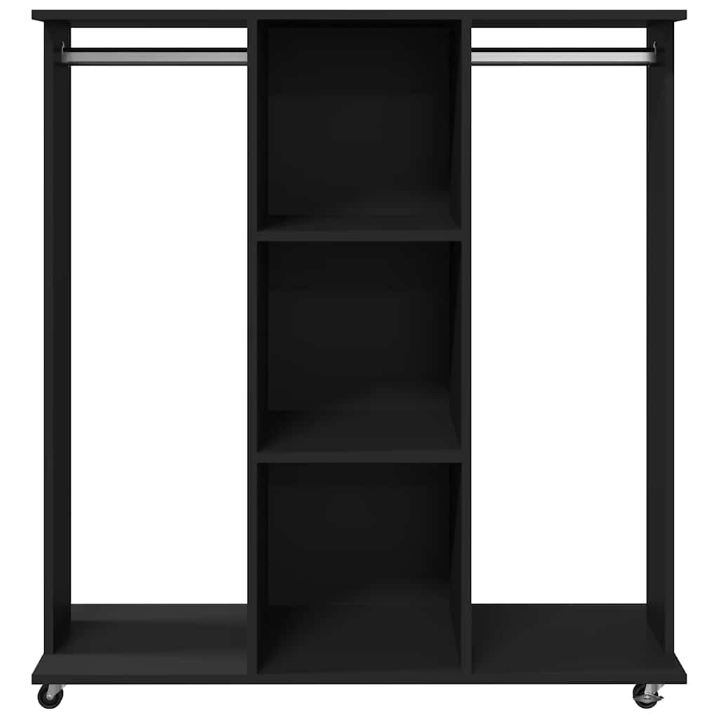 Ormar s kotačima crni 102 x 38 x 110 cm od konstruiranog drva
