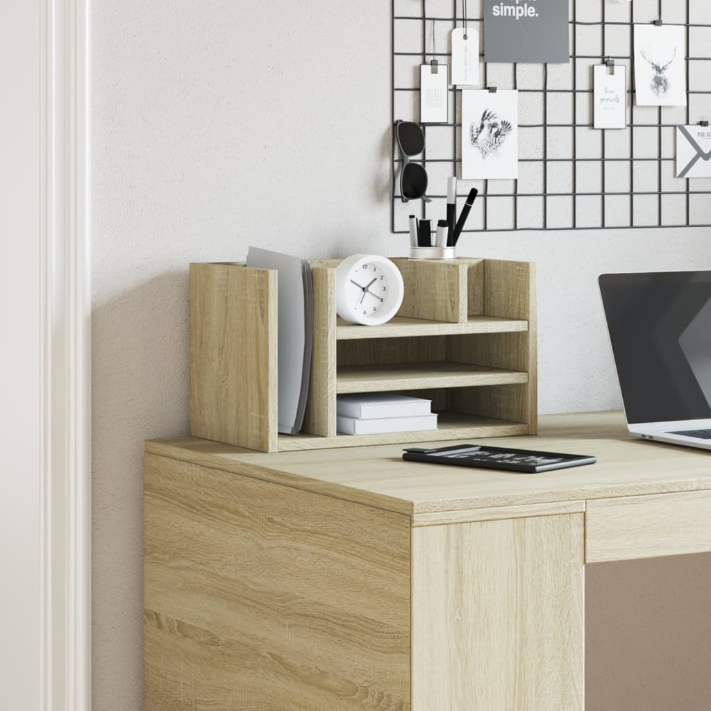 Organizator za stol boja hrasta 44,5x24x25 cm konstruirano drvo