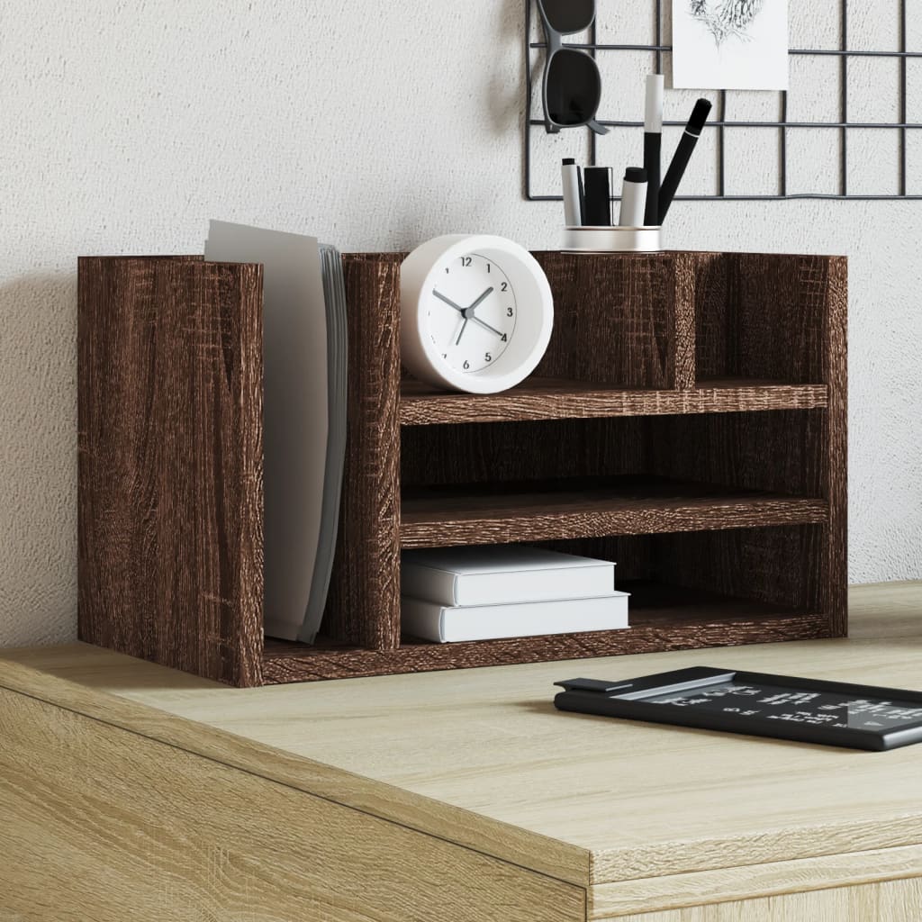 Organizator za stol boja hrasta 44,5x24x25 cm konstruirano drvo