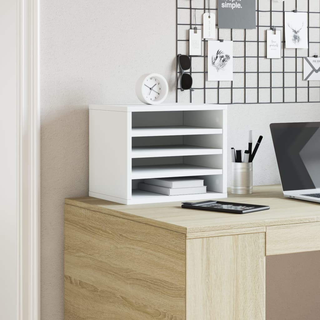 Organizator za stol bijeli 36 x 26 x 29,5 cm konstruirano drvo