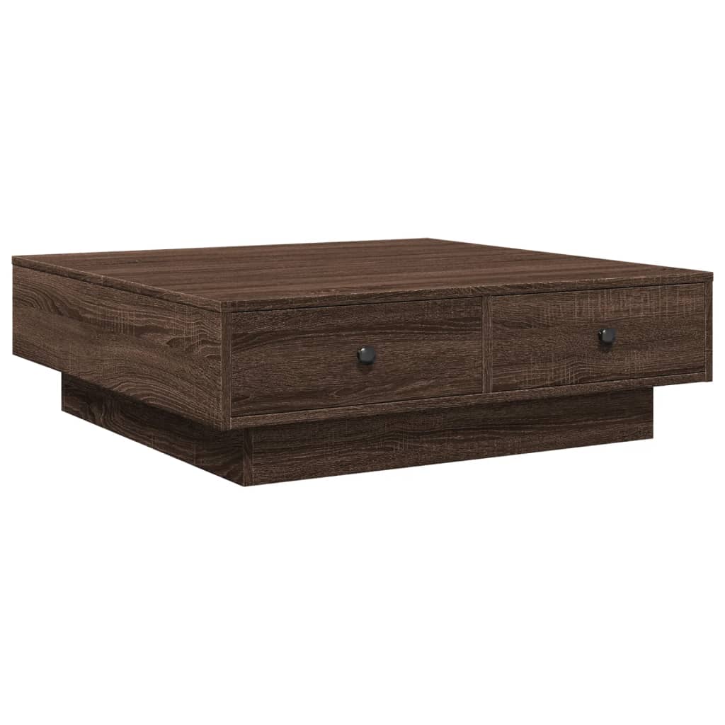 Stolić za kavu Smeđa hrasta 90x90x28 cm konstruirano drvo