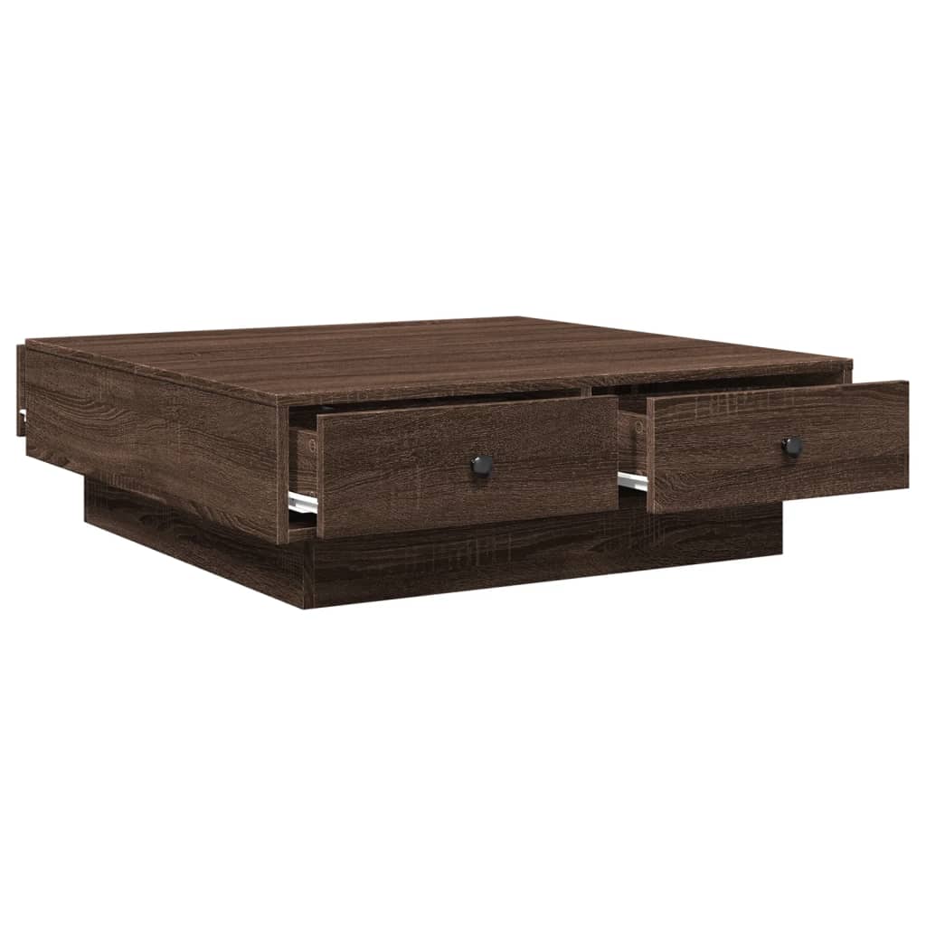 Stolić za kavu Smeđa hrasta 90x90x28 cm konstruirano drvo