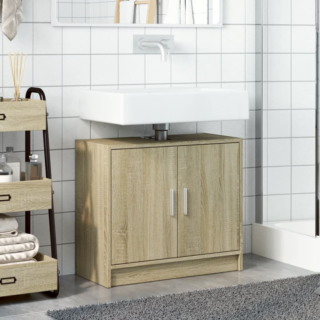 Ormarić za umivaonik boja hrasta 63x29x55 cm konstruirano drvo