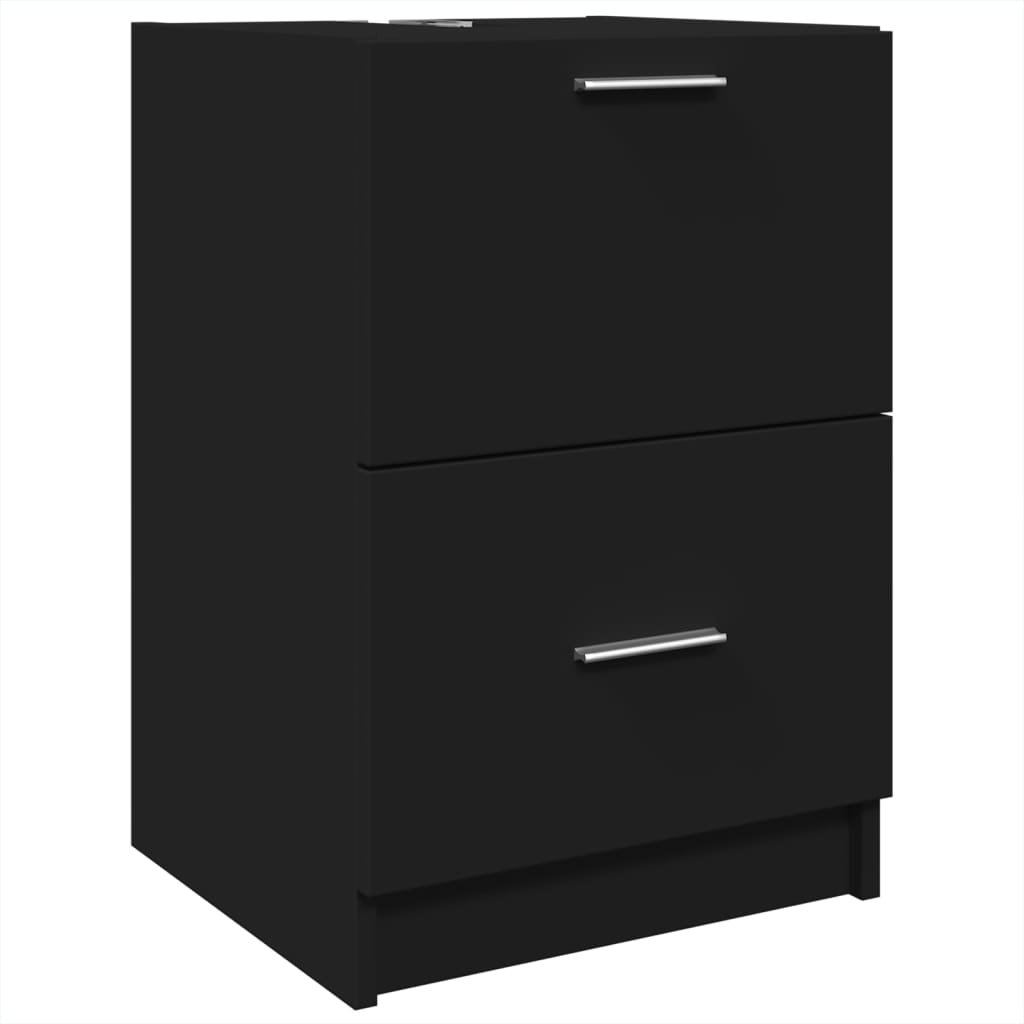 Ormarić za umivaonik crni 40 x 37 x 59 cm od konstruiranog drva