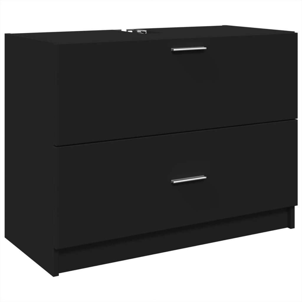 Ormarić za umivaonik crni 78 x 37 x 59 cm od konstruiranog drva