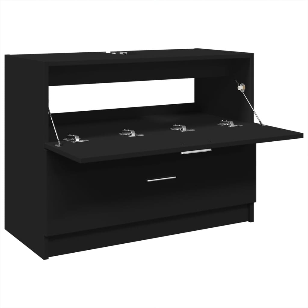 Ormarić za umivaonik crni 78 x 37 x 59 cm od konstruiranog drva