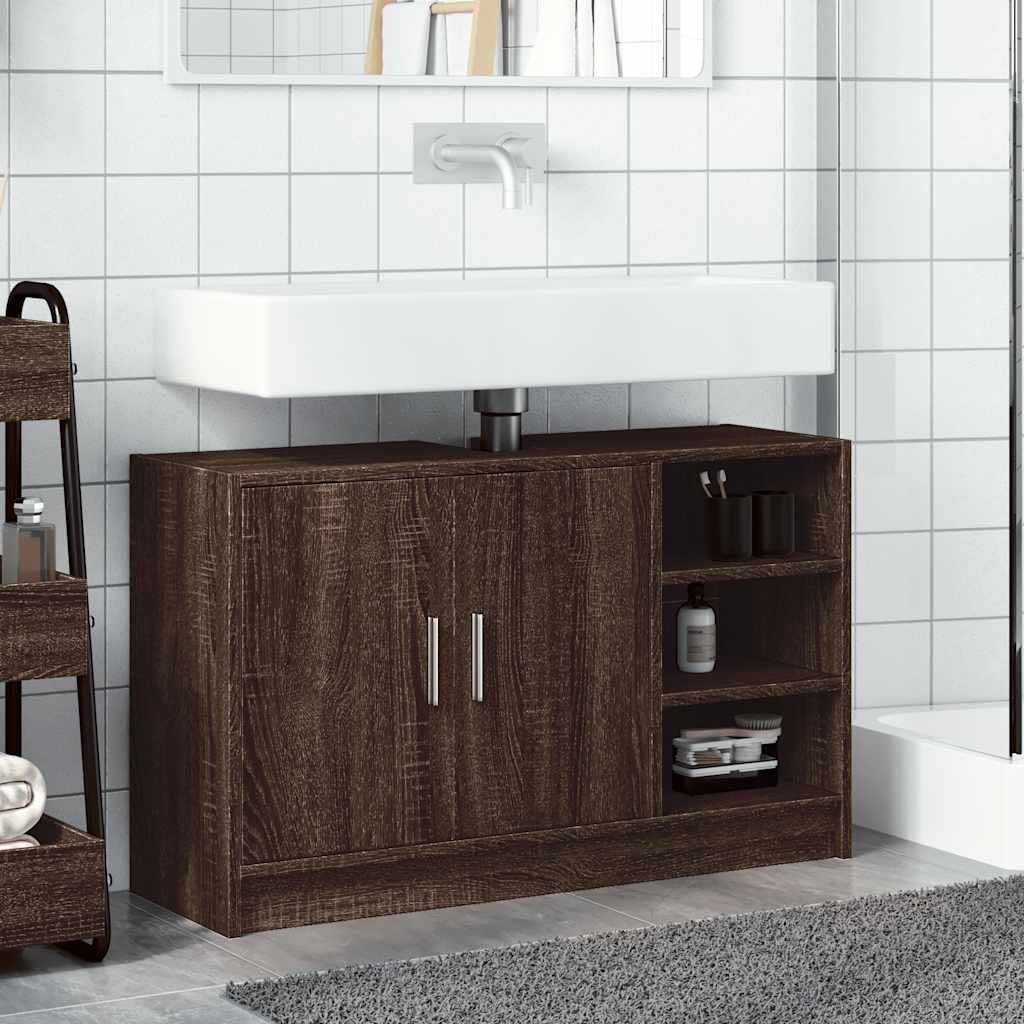 Ormarić za umivaonik smeđa boja hrasta 90 x 29 x 55 cm drveni