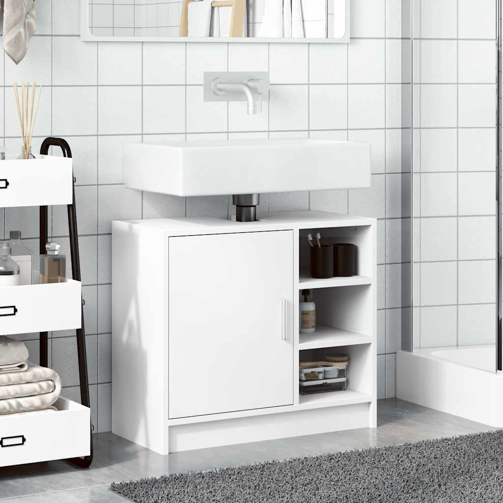 Ormarić za umivaonik bijeli 63 x 29 x 55 cm konstruirano drvo