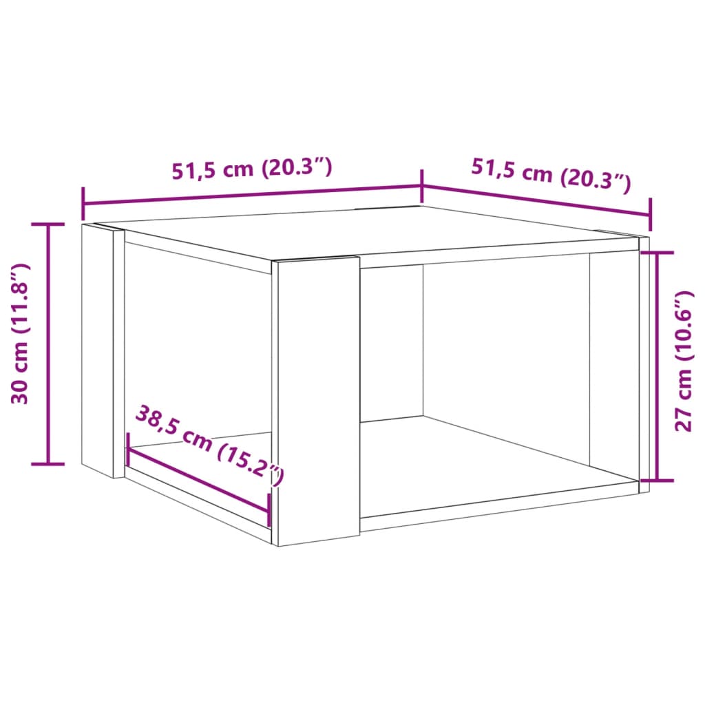Klub stolić bijeli 51,5x51,5x30 cm inženjerski drvo
