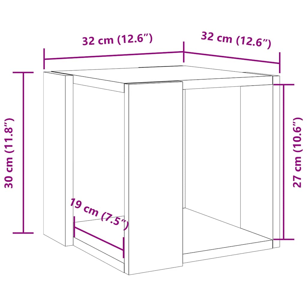 Stolić za kavu bijeli 32x32x30 cm od konstruiranog drva
