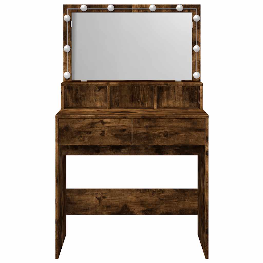 Toaletni stolić LED boja dimljenog hrasta 80x41x134,5 cm