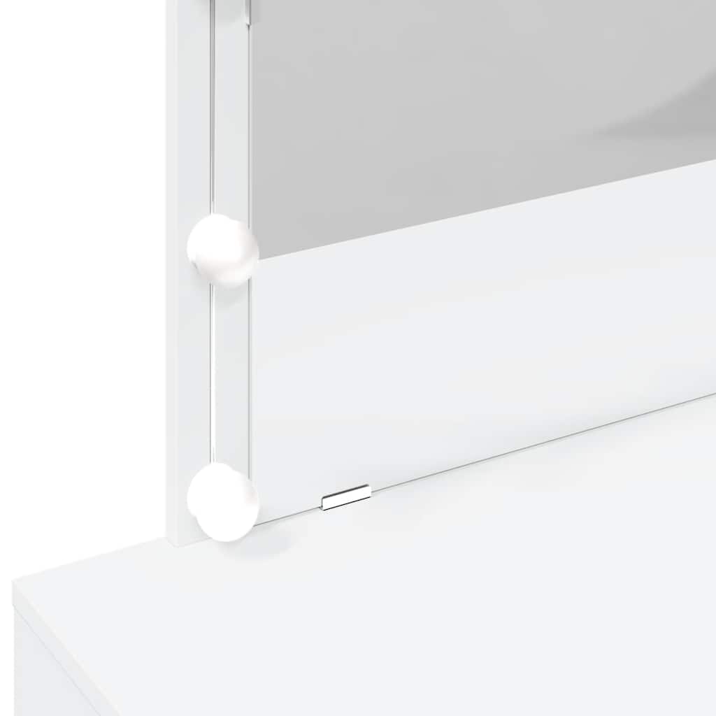 Toaletni stolić s LED svjetlima bijeli 100x40x120 cm
