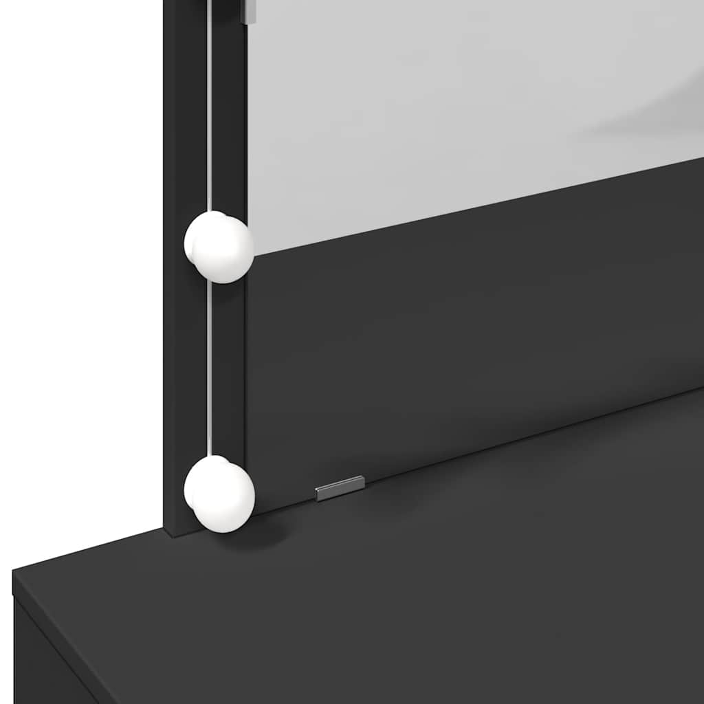 Toaletni stolić s LED svjetlima crni 100x40x120 cm