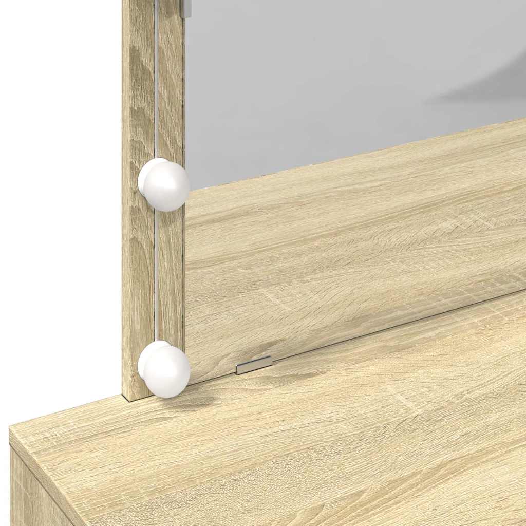 Toaletni stolić s LED svjetlima boja hrasta 100x40x120 cm